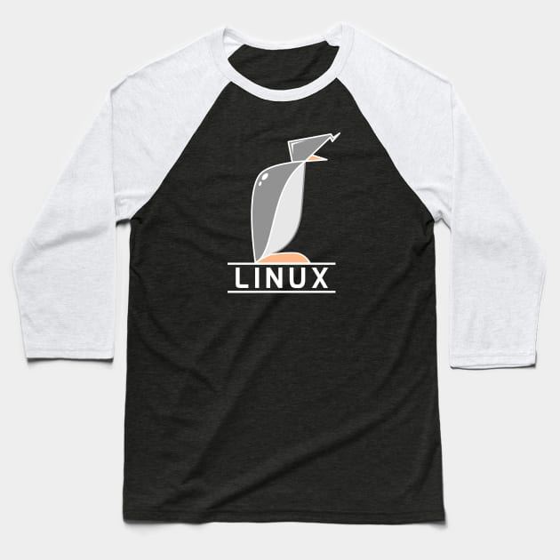 Linux Penguin Logo Baseball T-Shirt by sketchtodigital